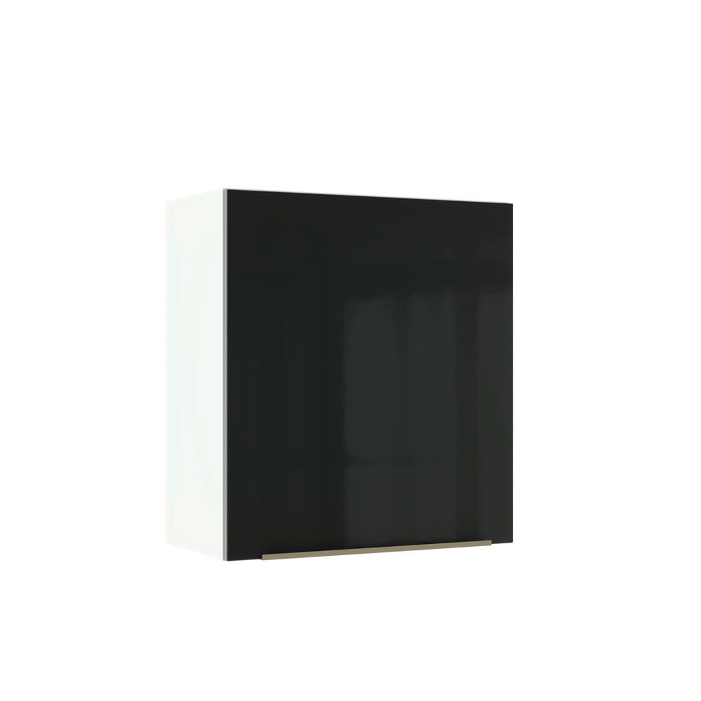 Image of Armário Aéreo Madesa Lux 60 cm 1 Porta Branco/Preto